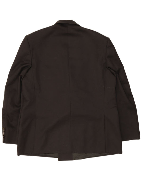 Angelico Herren-Blazer, zweireihig, IT 58, 4XL, schwarze Wolle