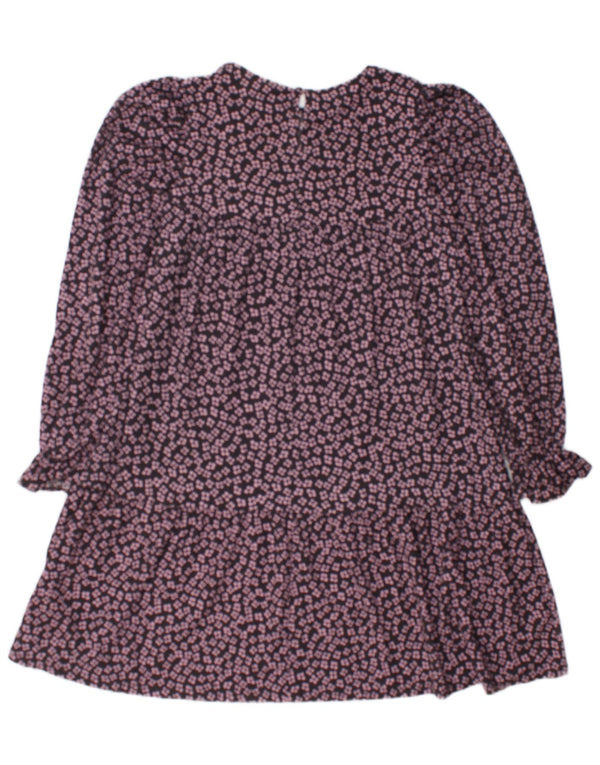 Zara Langarm-Stufenkleid für Mädchen, 11–12 Jahre, grau geblümtes Polyester