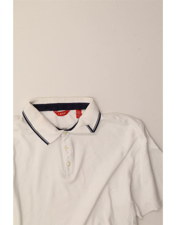 IZOD Mens Polo Shirt 2XL White Cotton Vintage Izod and Second-Hand Izod from Messina Hembry 