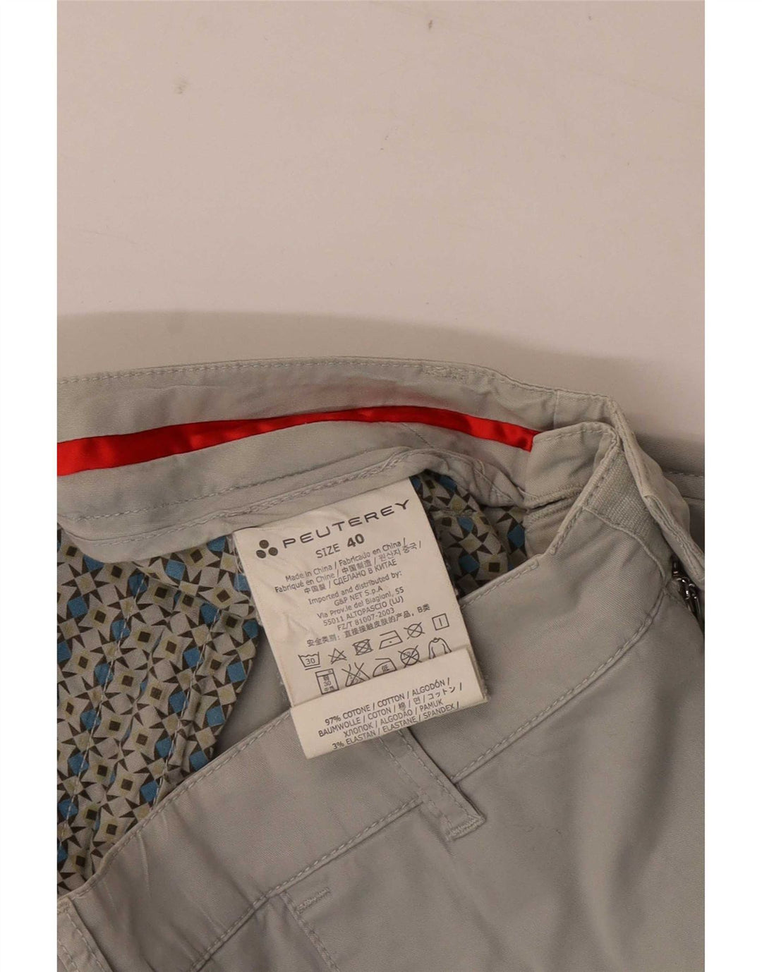 PEUTEREY Slim Chino-Hose für Damen, EU 40, M, B30, L30, Grau, Baumwolle