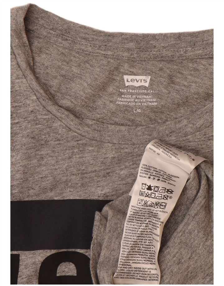 Levi's Damen-T-Shirt mit Grafik, UK 14, Größe L, Grau, Baumwolle