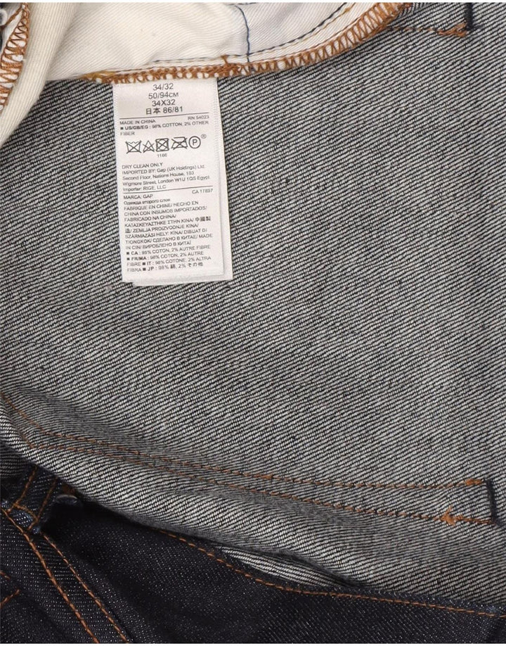 Gap Herren Slim Jeans W34 L32 Marineblaue Baumwolle