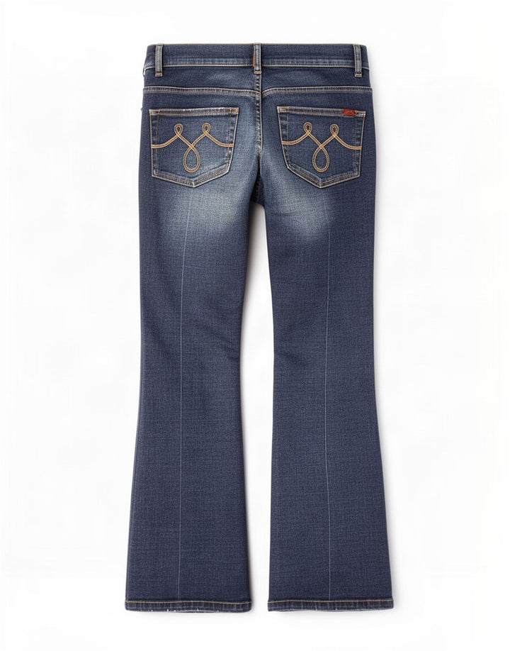 Oasis Damen Bootcut Jeans UK 12 Medium W30 L27 Blaue Baumwolle