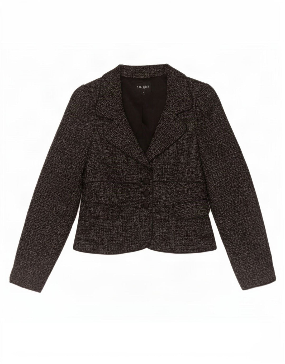Hobbs Damen-Blazerjacke mit 3 Knöpfen, Größe S, Grau, Polyester