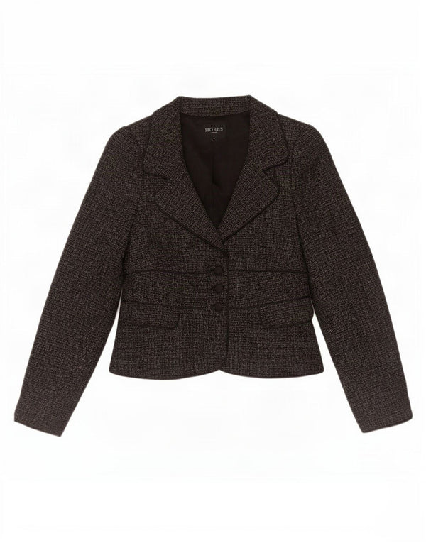 Hobbs Damen-Blazerjacke mit 3 Knöpfen, Größe S, Grau, Polyester