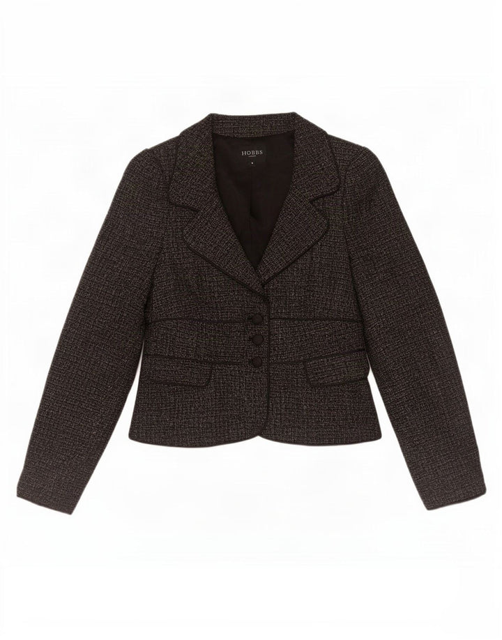 Hobbs Damen-Blazerjacke mit 3 Knöpfen, Größe S, Grau, Polyester