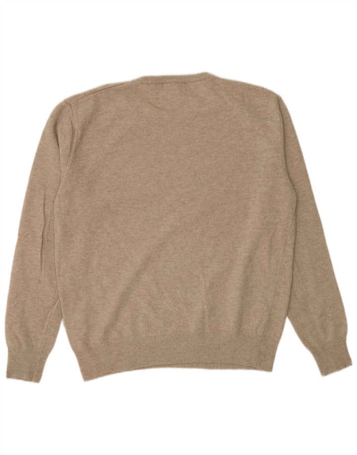Kappa Herren-Pullover mit Rundhalsausschnitt, mittelbeige Lammwolle