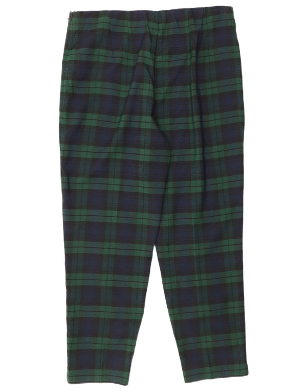 CHAPS Damen-Freizeithose mit hoher Taille, US 12, Größe L, W30, L26, grün kariert