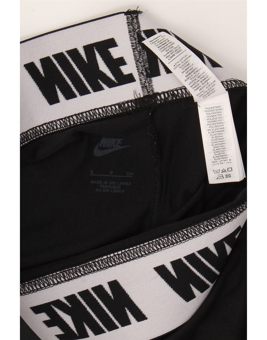 NIKE Damen Graphic Leggings UK 8 Small Schwarz Baumwolle