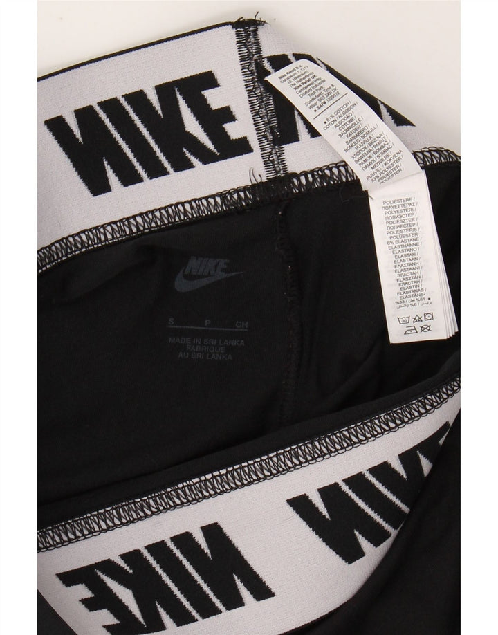 NIKE Damen Graphic Leggings UK 8 Small Schwarz Baumwolle