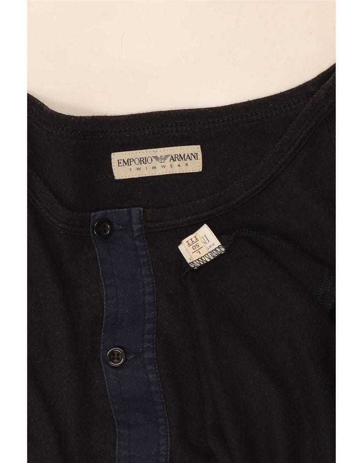 Armani Exchange Herren-Grafik-Oberteil, langärmelig, groß, graue Baumwolle