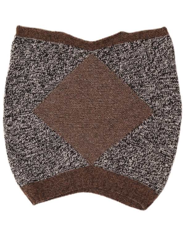 Vintage Damen Kurzarm-Pullover mit Knopfkragen, Größe UK 14, Mittelgrau
