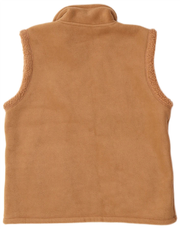 Vintage Herren-Fleece-Wendeweste, UK 38, mittelbeigefarbenes Polyester