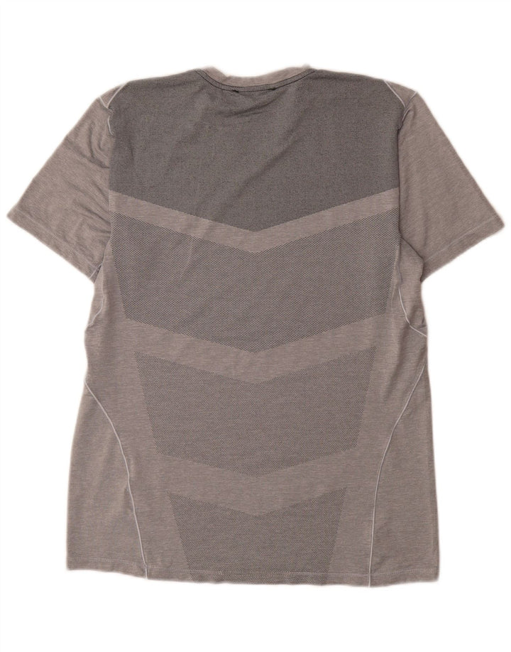 Nike Herren Dri Fit T-Shirt-Oberteil aus mittelgrauem Polyester