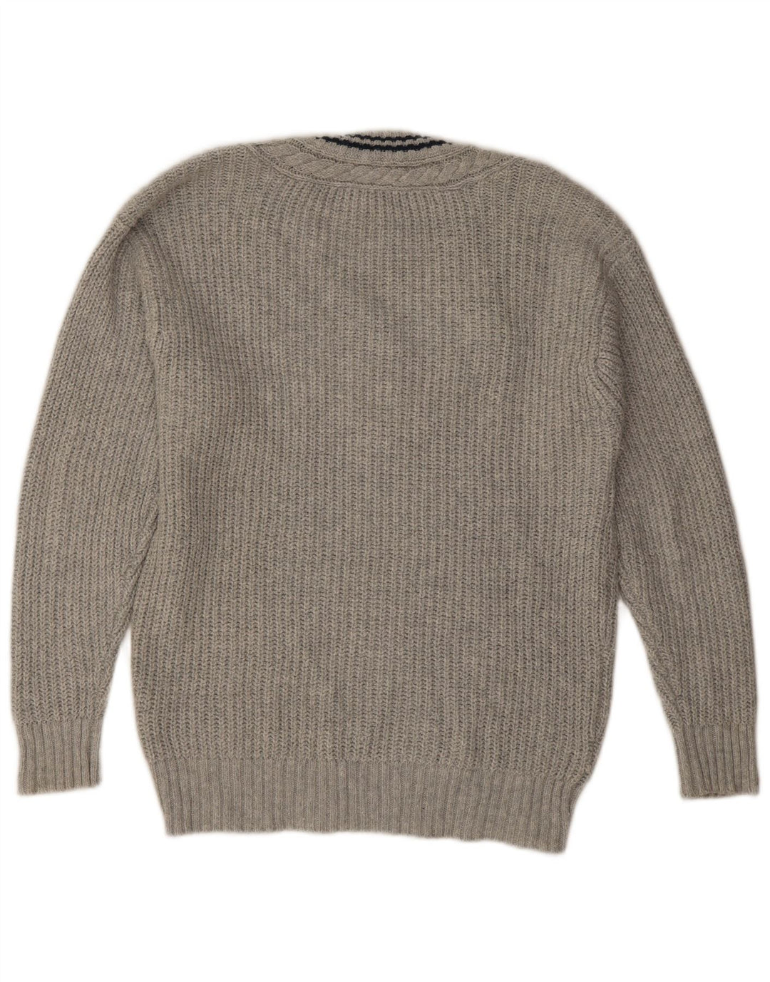 American Eagle Herren-Pullover mit V-Ausschnitt, Größe S, graue Baumwolle