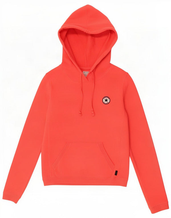 Converse Womens Hoodie Jumper UK 6 XS Red Cotton
