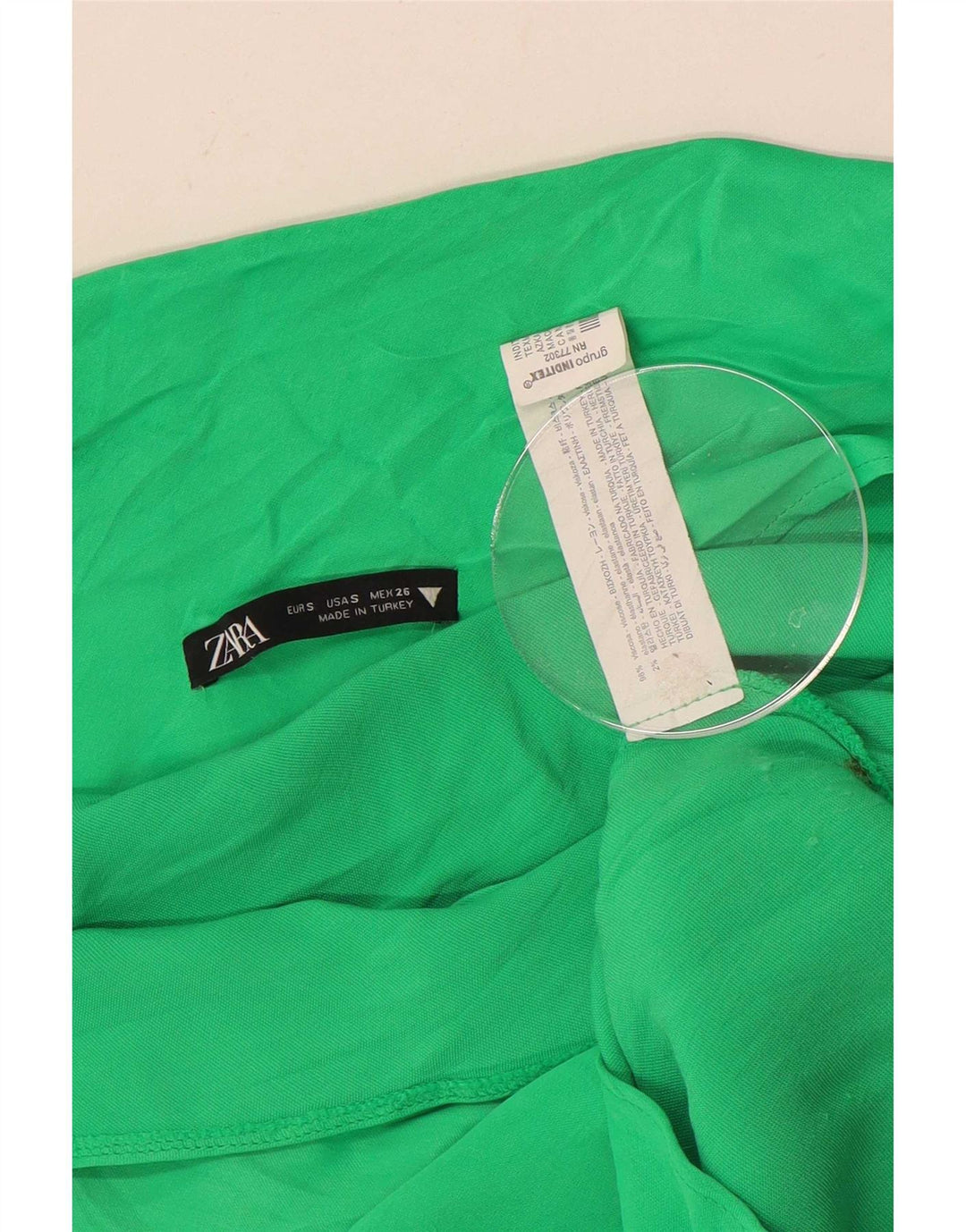 Zara Damen Mini-Sommerkleid UK 10 Small Grüne Viskose