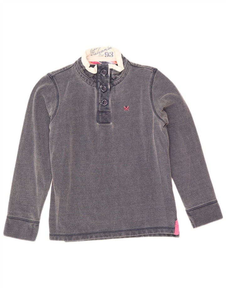Crew Clothing Damen-Sweatshirt mit Knopfkragen, Gr. 10, Marineblau