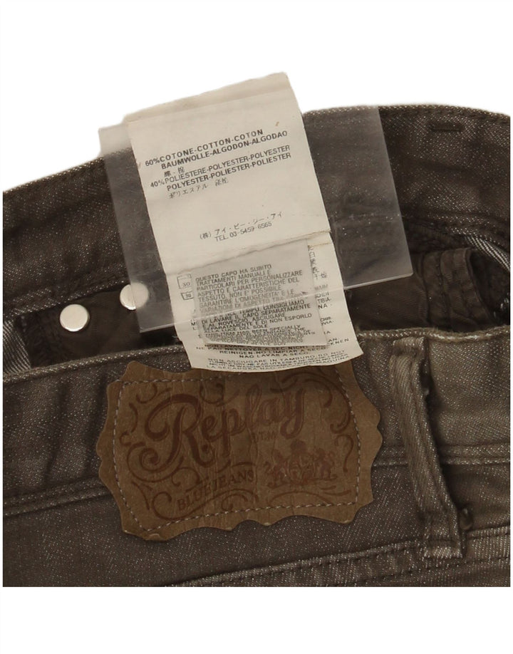 Replay Damen Skinny Jeans W30 L32 Graue Baumwolle