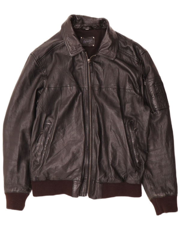Maze Mens Leather Jacket IT 50 Large Black