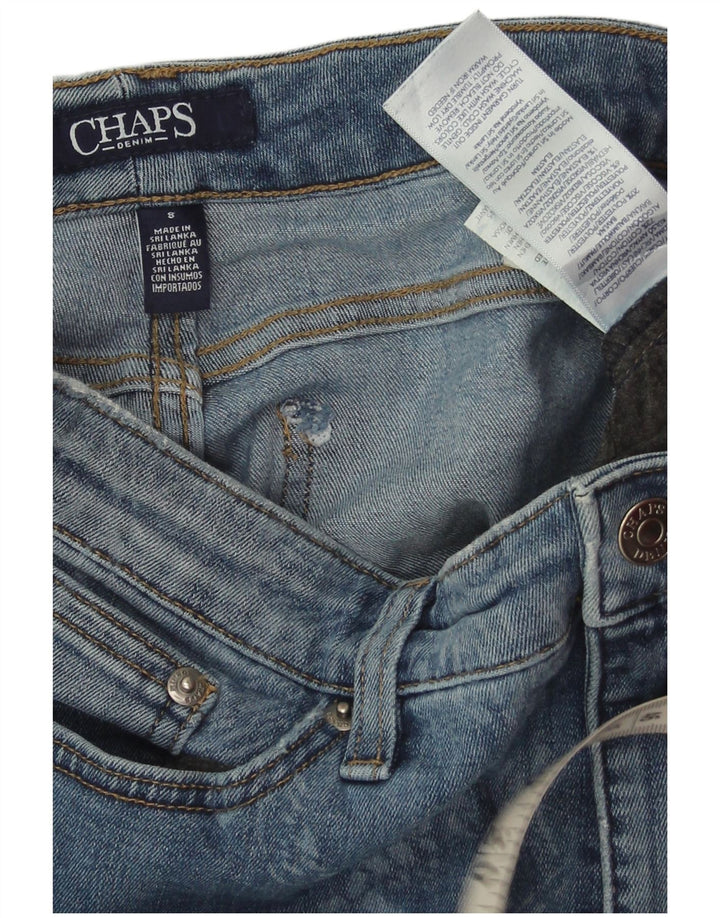 CHAPS Damen Capri-Jeans US 8 Medium W30 L22 Blau geblümte Baumwolle
