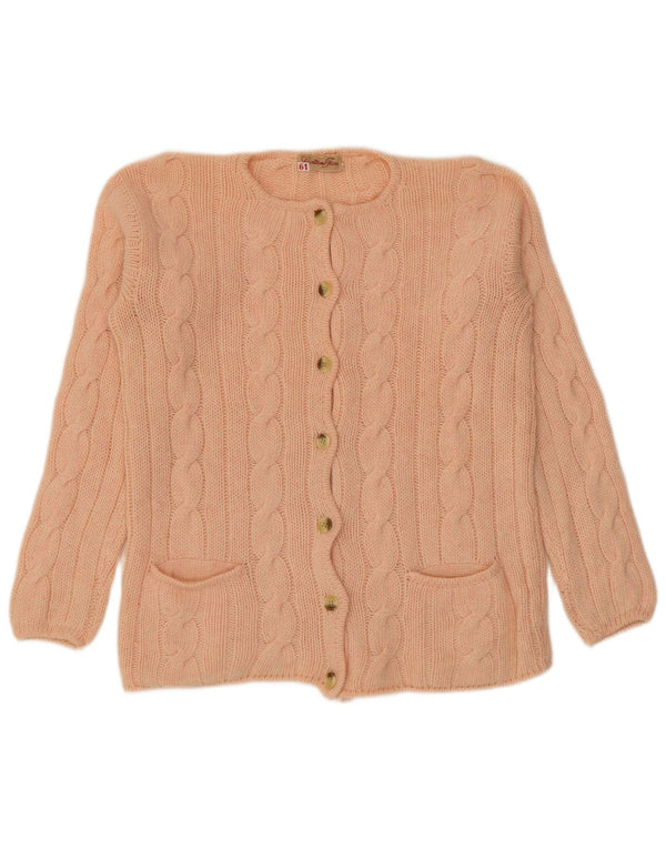 Vintage Damen Cardigan Pullover UK 14 Mittelrosa