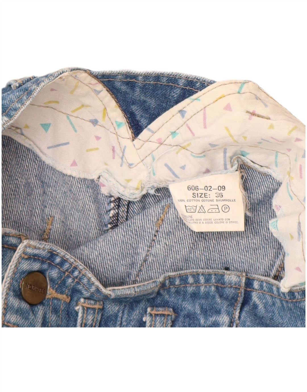 VINTAGE Damen-Jeans mit hoher Taille, EU 36, klein, W26, L29, blaue Baumwolle