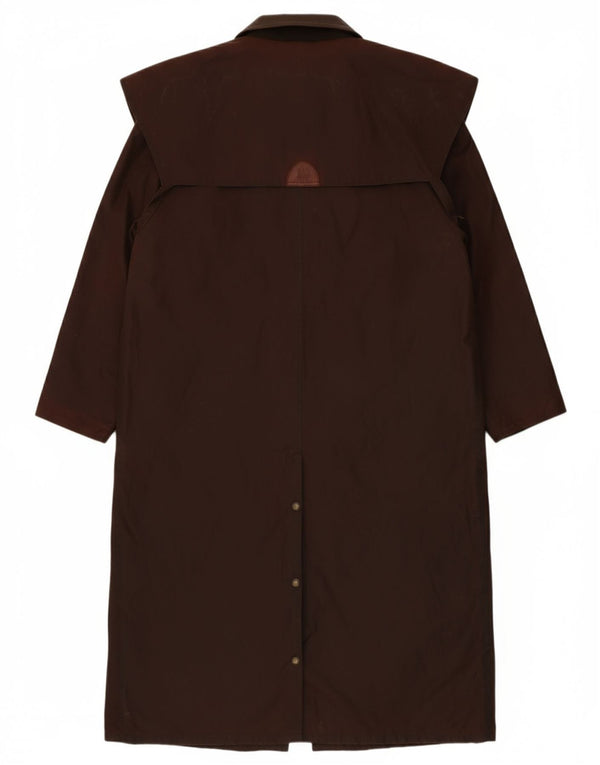 MICHAEL MORTELL Mens Waxed Capelet Coat UK 38 Medium Brown Cotton