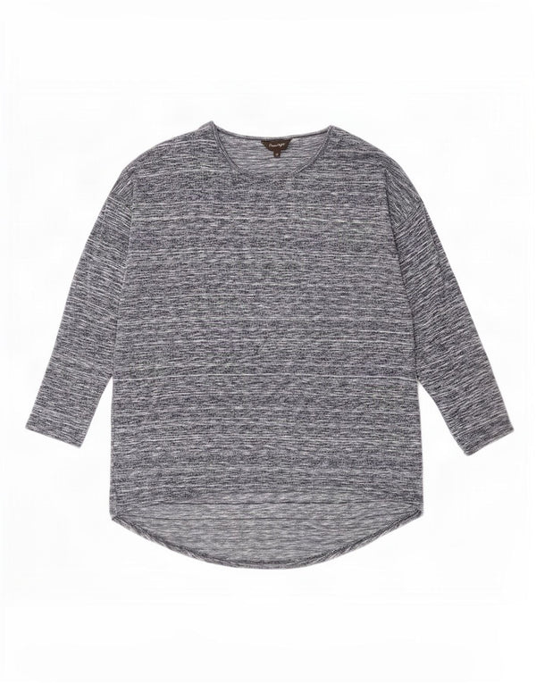 Phase Eight Damen Top Langarm UK 12 Mittelgrau gefleckte Viskose
