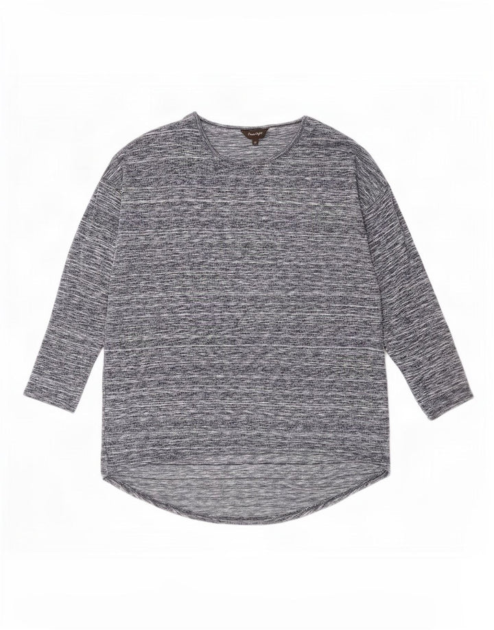 Phase Eight Damen Top Langarm UK 12 Mittelgrau gefleckte Viskose