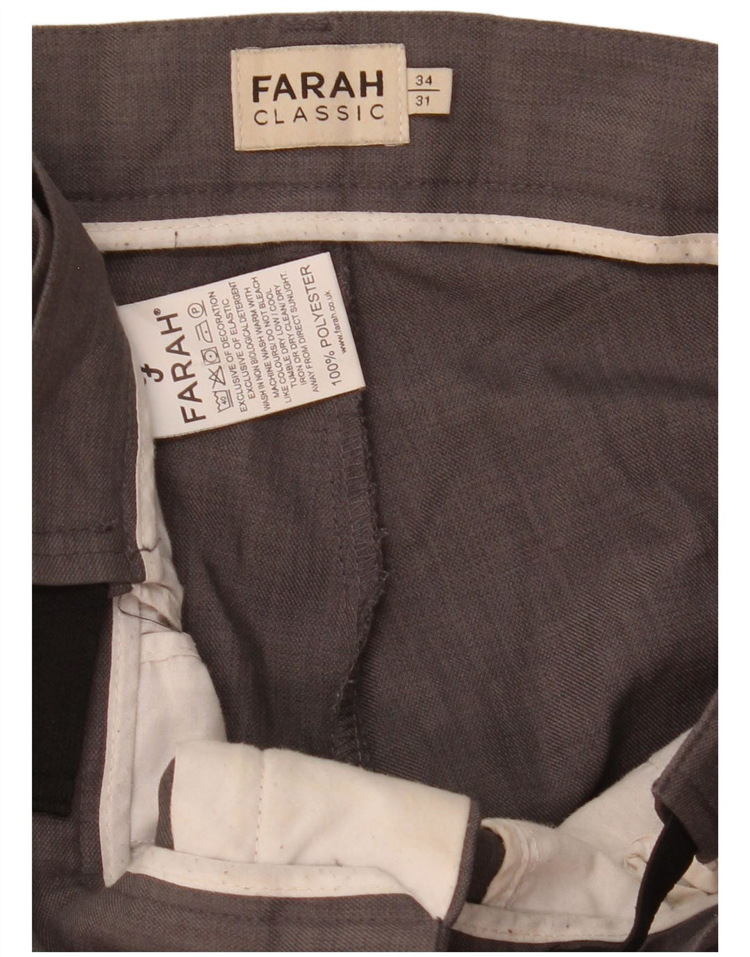 Farah Herren-Chinohose, normal, W34, L31, Grau, Polyester
