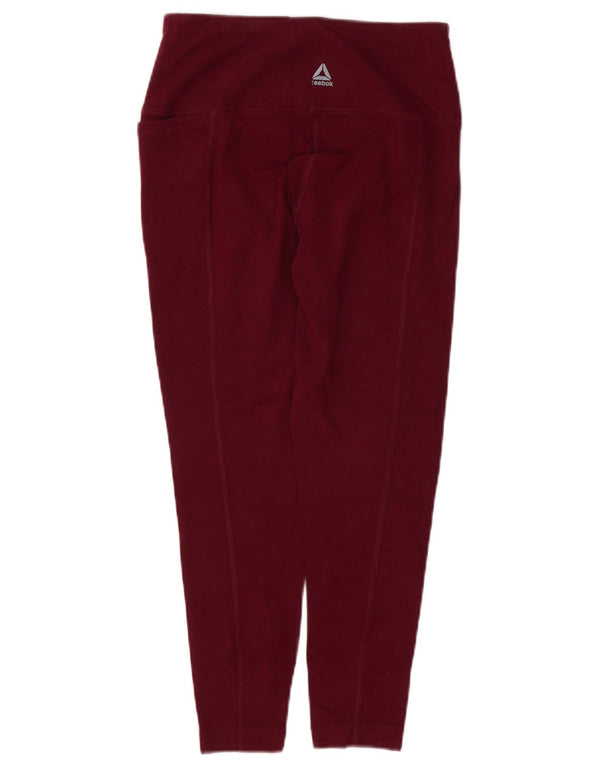 REEBOK Damen Crop Leggings UK 10 Small Burgund Baumwolle