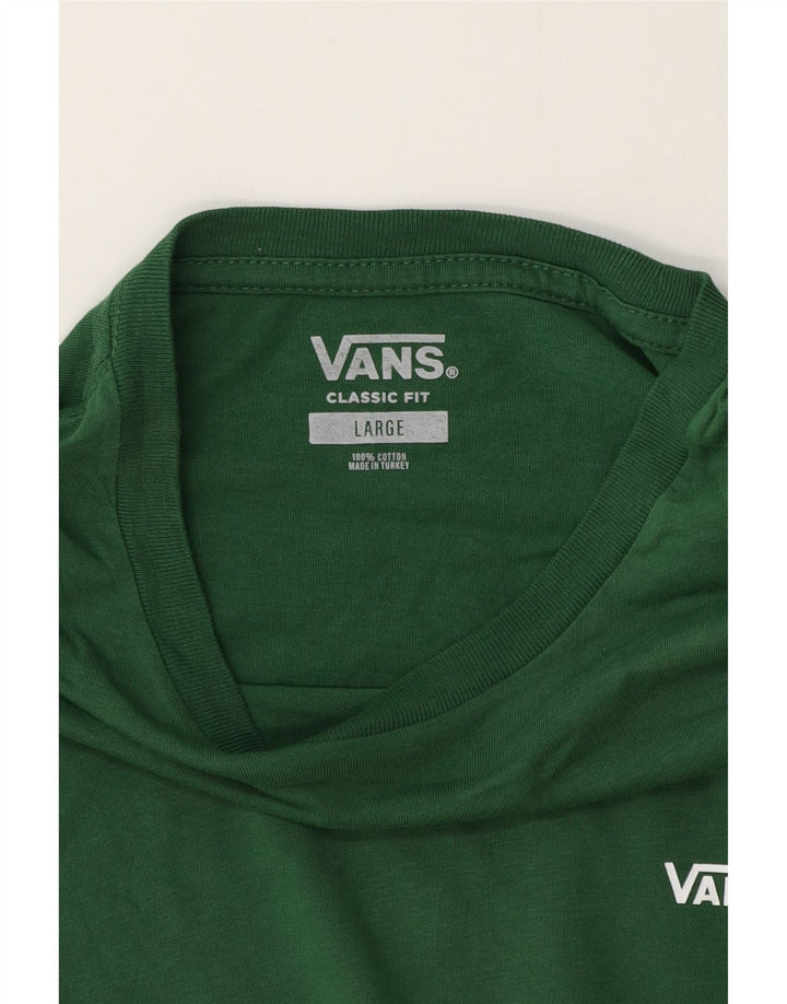 Vans Herren-Oberteil mit klassischer Passform, langärmelig, groß, grüne Baumwolle