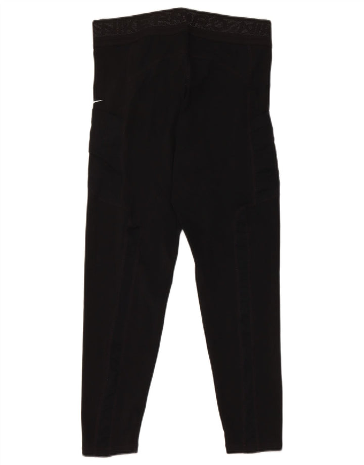Nike Damen Crop Leggings UK 12 Mittelschwarzes Polyester