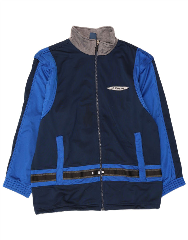 Lotto Herren-Trainingsanzug-Oberteil, Jacke, groß, marineblau, Farbblock-Polyester