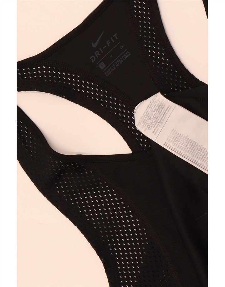 Nike Damen Dri Fit Weste Top UK 10 Small Schwarz Polyester