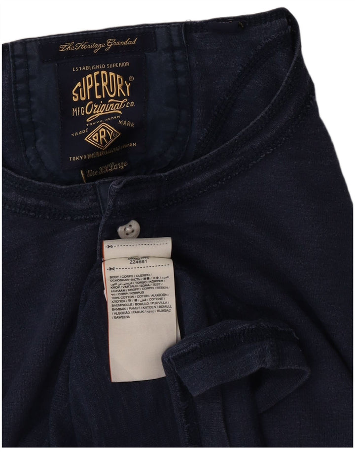 Superdry Herren-Oberteil, langärmelig, 2XL, Marineblau, Baumwolle