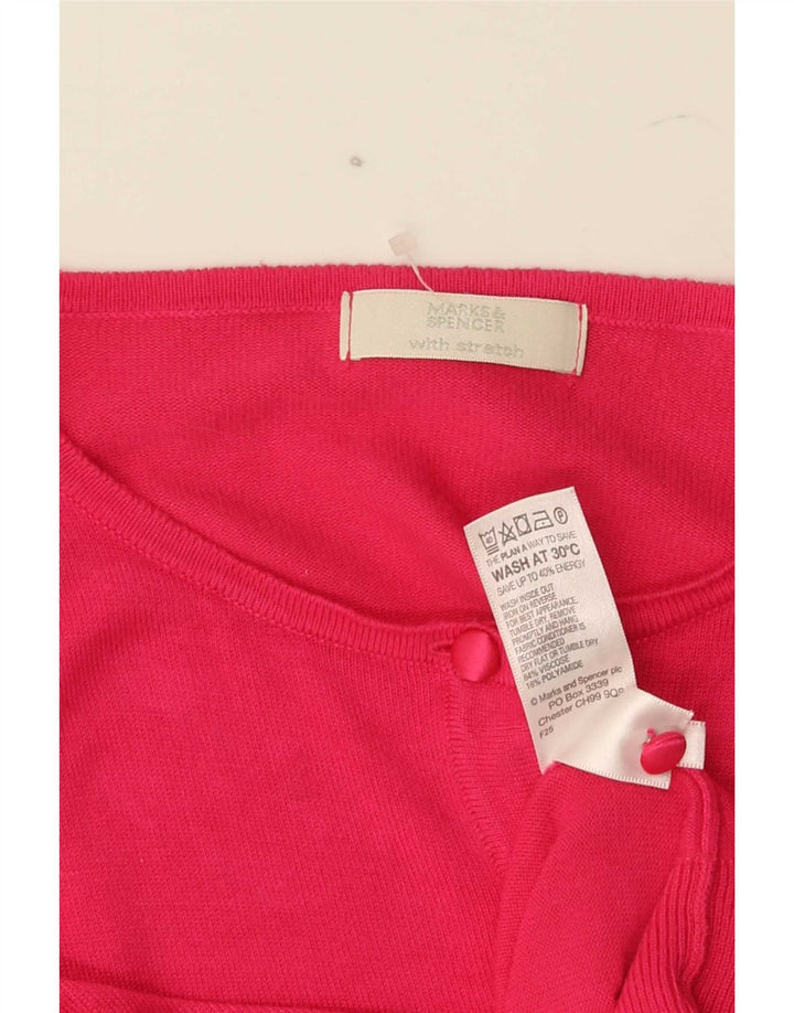 Marks & Spencer Damen-Cardigan-Pullover UK 8 Small Rosa Viskose