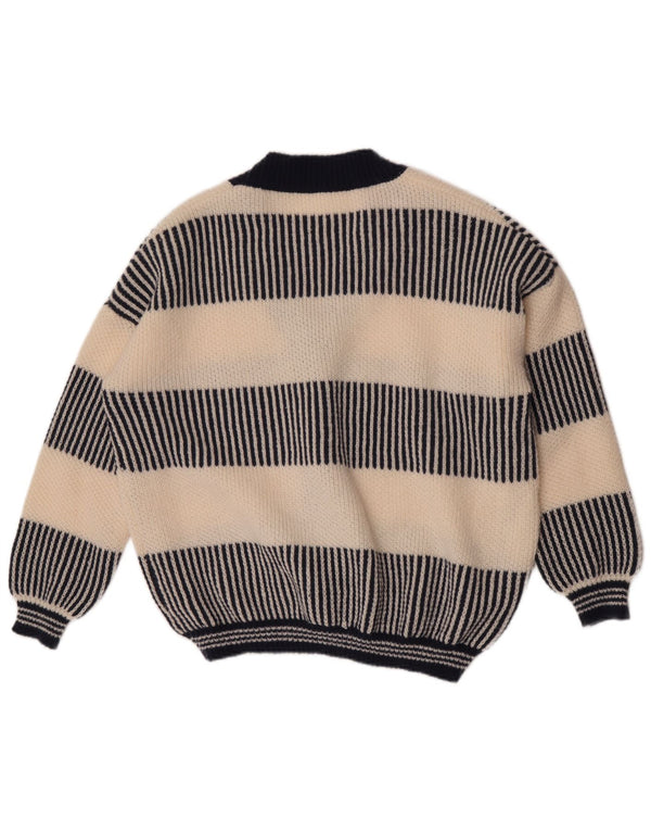 Vintage Damen Cardigan Pullover UK 18 XL Marineblau gestreift