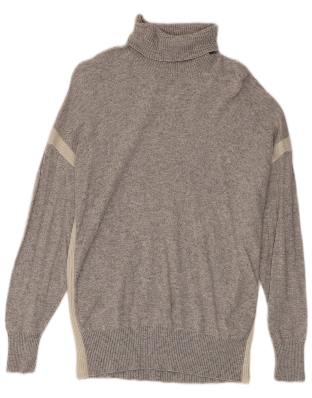 Reiss Herren-Pullover mit Rollkragen, mittelgraue Wolle in Blockfarben