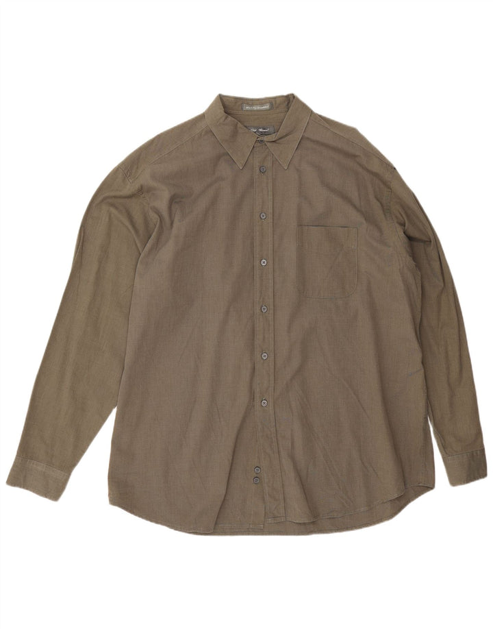 Eddie Bauer Herrenhemd XL Khaki Baumwolle