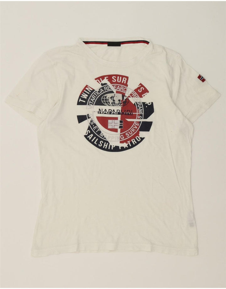 Napapijri Herren-T-Shirt mit Grafik, mittelweiße Baumwolle
