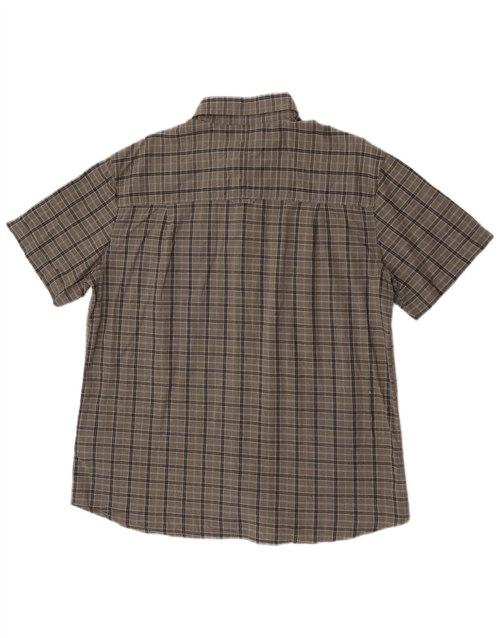 Mountain Warehouse Herren-Kurzarmhemd XL aus grau karierter Baumwolle