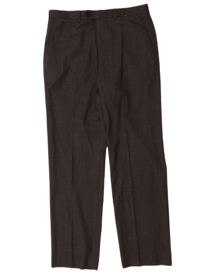 Gerade Herren-Anzughose von Marks & Spencer, W34, L32, graue Wolle