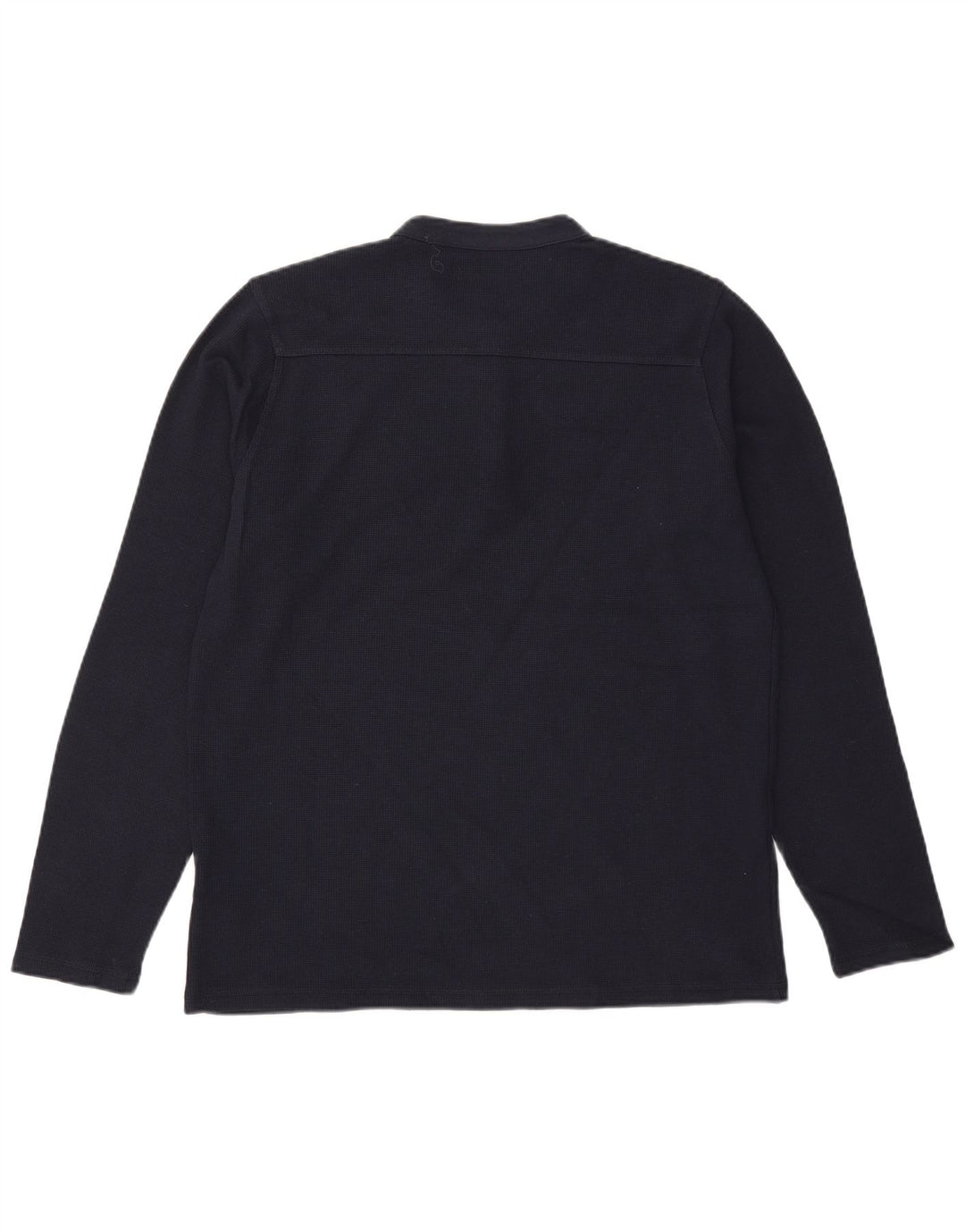 All Saints Herren-Top, langärmelig, klein, marineblau, Baumwolle