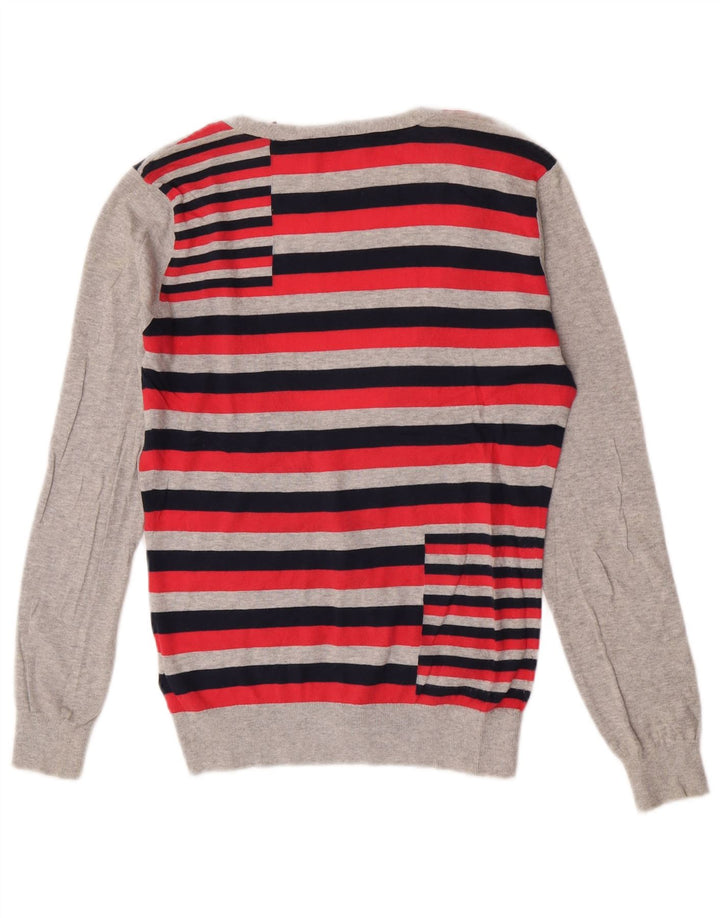 Ted Baker Damen-Cardigan-Pullover, Größe 2, klein, rot gestreift, Baumwolle