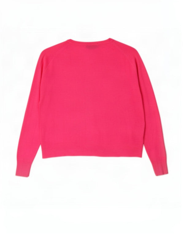 Zara Damen Crop U-Boot-Ausschnitt Pullover Pullover UK 10 Small Rosa Viskose