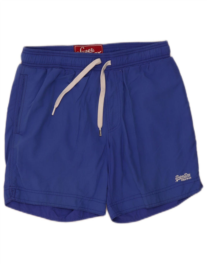 SUPERDRY Herren-Badeshorts aus mittelblauem Nylon