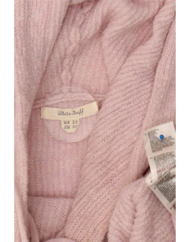 White Stuff Damen-Pullover mit Kapuze, übergroß, UK 22 3XL, Rosa, Polyester