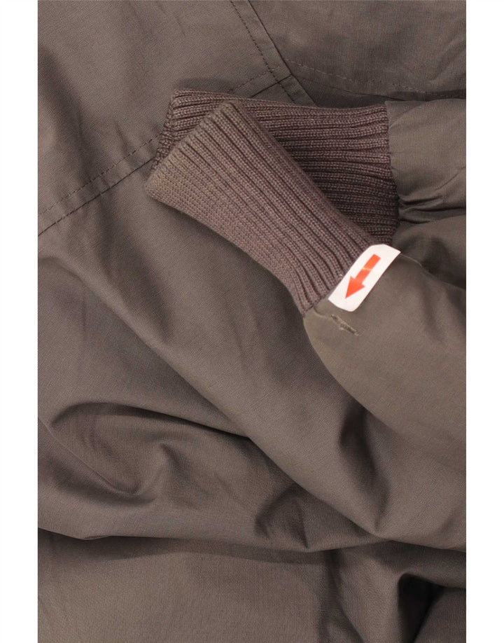 Woolrich Herren-Bomberjacke mit Kapuze, gepolstert, UK 40, große graue Baumwolle